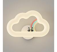 TONFON Applique da Parete a LED in Acrilico Bianco a Forma di Nuvola, Applique da Parete in Acrilico for cameretta dei Bambini, graziosa Lanterna da Parete for Camera da Letto, Comodino(Panda)