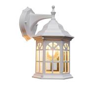 TONFON Lampada da Parete for Esterni, Illuminazione Esterna Impermeabile, Applique da Parete antiruggine, Lanterna da Parete con Paralume in Vetro for Giardino, Villa, Cortile(White,A)