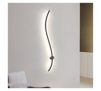 TONFON Lampada da parete lunga a LED nera in alluminio, design lineare, applique da parete, decorazione minimalista nordica, lanterna da parete for camera da letto, soggiorno, studio(4000K,80cm)