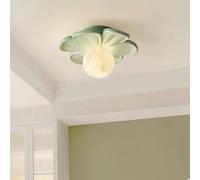 TONFON Lampada da soffitto a forma di fiore color crema for cameretta dei bambini, in resina, moderna e semplice, for guardaroba, for corridoio, balcone, ingresso, foyer, ristorante(Green)