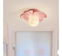 TONFON Lampada da soffitto a forma di fiore color crema for cameretta dei bambini, in resina, moderna e semplice, for guardaroba, for corridoio, balcone, ingresso, foyer, ristorante(Pink)