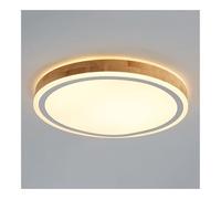 TONFON Lampada da soffitto a LED con dimmer tricolore e design a emissione laterale, semplice lampada da soffitto rotonda in legno for soggiorno, camera da letto, sala da pranzo, cucina, studio(50cm)