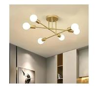 TONFON Lampada da soffitto a sei teste in ferro, lampada da soffitto in stile industriale, lampada da soffitto semi-incassata for ufficio, for soggiorno, camera da letto, cucina, studio(Gold)