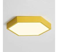 TONFON Lampada da soffitto geometrica poligonale Macaron LED sottile e piatta, moderna illuminazione da soffitto a filo for soggiorno, camera da letto, sala da pranzo, cucina, studio(Yellow,30cm)