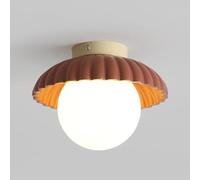 TONFON Lampada da soffitto in ferro color crema, lampada da soffitto a filo G9, illuminazione nordica, lampada da soffitto for guardaroba, corridoio, balcone, ingresso, atrio, vano scale(Red)
