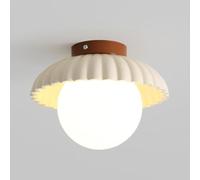 TONFON Lampada da soffitto in ferro color crema, lampada da soffitto a filo G9, illuminazione nordica, lampada da soffitto for guardaroba, corridoio, balcone, ingresso, atrio, vano scale(Beige)