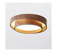 TONFON Lampada da soffitto in Ferro con venature del Legno Nordico, Paralume in Acrilico, Lampada da soffitto a LED Rotonda for Soggiorno, Camera da Letto, Sala da Pranzo(50cm)