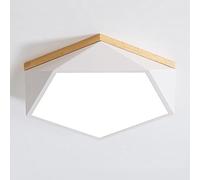 TONFON Lampada da soffitto in Legno Creativa nordica, Lampada da soffitto a LED Minimalista for la casa, Illuminazione dimmerabile a Tre Colori, Lampada da soffitto for Soggiorno(White,42cm)