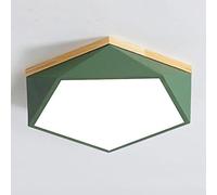 TONFON Lampada da soffitto in Legno Creativa nordica, Lampada da soffitto a LED Minimalista for la casa, Illuminazione dimmerabile a Tre Colori, Lampada da soffitto for Soggiorno(Green,52cm)