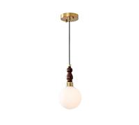 TONFON Lampadario a Globo Bianco con Paralume sferico in Vetro, Lampada a Sospensione da Comodino, Altezza Regolabile, for Isola Cucina, Ingresso, Sala da Pranzo, Studio, Soggiorno