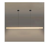 TONFON Lampadario Rettangolare in Legno con Striscia di Tronchi e Paralume in Acrilico, Lampada a Sospensione Moderna a LED for Isola Cucina, Ingresso, Sala da Pranzo, Studio, Soggiorno, Bar