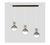 TONFON Lampadario sferico in Metallo a 3 Teste con Paralume in Acrilico, Lampada a Sospensione Moderna a LED for Isola Cucina, Ingresso, Sala da Pranzo, Studio, Soggiorno, Bar