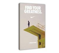TONFON Nike - Poster decorativo da parete con scritta "Find Your Greatness", stampa artistica da parete per soggiorno, camera da letto, stile cornice, 20 x 30 cm