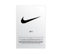 TONFON Stampa artistica da parete con logo Nike 1971 e storia del 1971, decorazione artistica da parete per soggiorno e camera da letto, senza cornice, 40 x 60 cm