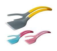 Tong Spatula Flipper Combo, 2-In-1 Egg Turner with Ergonomic Handle, Multipurpose Cooking Tool for Bread, Fish, Toast, Bistecca, Pancake, Frying, Sturdy Silicone, 12,05 x 3,31 in