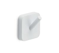 Gedy | 2 Appendiabiti da Parete Tonga in Acciaio Inox e Cromall, Appendi Accappatoio Fissabile con Viti Incluse o Biadesivo, Bianco Matt, 4,9x3,1x4,7cm