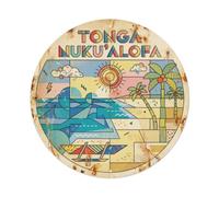 Tonga Nukualofa South Pacific Mid Century Metal Tin Sign