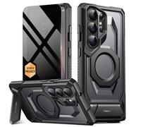 Tongate Custodia per Galaxy Ultra con supporto, protezione anticaduta, colore nero