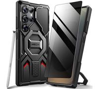 Tongate Magnetic per Samsung Galaxy S25 Ultra Custodia con supporto ad anello, [Compatibile con MagSafe][Camera Cover Kickstand] Custodia robusta antiurto per S25 Ultra, Nero