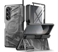Tongate per Samsung Galaxy S24 Custodia con Kickstand, [Custodia per fFotocamera a Scorrimento e Clip da Cintura] Custodia per Telefono Galaxy S24 di Grado Militare con Protezione Dello Schermo,Nero