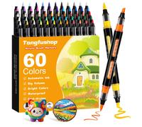 Tongfushop 60 Colori Pennarelli Acrilici Doppia Punta Pennarelli Indelebili