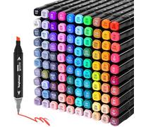 Tongfushop Marcatore 100 Colori, Pennarelli Professionali da Disegno, Alcool Marker, Pennarelli Doppia Punta con Base e Borsa per Adulti, Studenti, Schizzi, Colorare, Manga, Realizzazione di Carte
