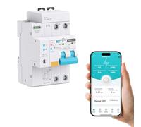TONGOU Interruttore di protezione WiFi RCBO 2P 63A 30mA Fi, interruttore di protezione per cavi tipo A per casa e prese, Icu10kA, montato DIN, telecomando intelligente