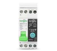 TONGOU Interruttore Magnetotermico, Curva B, In16A,1P+N Smart Interruttore wifi Din con Controllo Remoto tramite App Smart Life, Protezione da cortocircuito 6kA