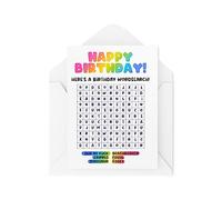 Tongue in Peach Biglietti di compleanno divertenti - Here's a Birthday Wordsearch - Old Joke Card - Biglietti di compleanno giurati - Biglietto di ricerca parole - CBH1763
