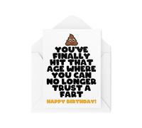 Tongue in Peach Biglietti di compleanno divertenti - Hit That Age Where You Can No Longer Trust A Fart - Old Joke Cards - Biglietto di compleanno vecchio - CBH1707