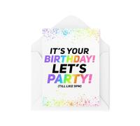 Tongue in Peach Biglietti di compleanno - It's Your Birthday Let's Party Till Like 9pm - Biglietto di auguri divertente - CBH2007