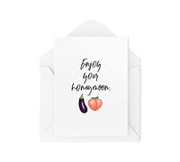 Tongue in Peach Biglietti di nozze divertenti - Enjoy Your Honeymoon - Just Married Cards - Newlyweds Card - Banter Wedding Card - Bestie Cards - CBH1570