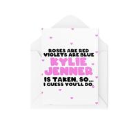 Tongue in Peach Biglietti divertenti per coppie, anniversario di San Valentino, con rose rosse e violette blu, Kylie Jnner So You'll Do - Celebrity Crush - CBH2071