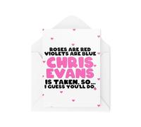 Tongue in Peach Biglietti divertenti per coppie, anniversario di San Valentino, rose sono violette rosse sono blu Chris Evns So You'll Do - Celebrity Crush - CBH2067