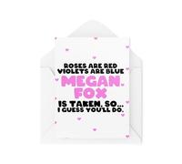 Tongue in Peach Biglietti divertenti per coppie, anniversario di San Valentino, rose sono violette rosse sono blu Megan Fx So You'll Do - Celebrity Crush - CBH2084