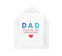 Tongue in Peach Biglietto per papà, per la festa del papà, con scritta Dad You're My Superhero - Cards for Daddy - Biglietto di compleanno per papà - Carini biglietti dai bambini - CBH1751