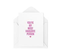 Tongue in Peach Biglietto romantico - You're My Most Favourite Person - Biglietti di anniversario - Biglietto migliore amico - Biglietto partner - Biglietto I Love You - CBH1767