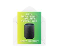 Tongue in Peach Divertente biglietto di compleanno Alexa Send A Birthday Card 21st 30th 40th 50th 60th 70th Greeting Witty Humour Laughter Banter Joke Fun CBH45