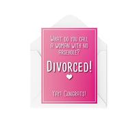 Tongue in Peach Funny Break Up Cards, Girl with No A Hole Divorzied, Divorzio Card for Her for Lei, Commedia Humour Joke Banter Witty Fun Single Again CBH371