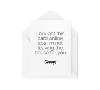 Tongue in Peach Funny Cards - Biglietto di auguri di compleanno con scritta Not Leaving The House, 21°, 30°, 40°, 50°, 60°, 70°, umorismo e risate, scherzo divertente CBH41
