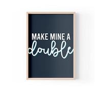 Tongue in Peach Stampa divertente con citazione | Stampe per la casa | Make Mine A Double | Estetica Wall Art Home Bar Drinking Pub | A4 A3 A5 * Cornice non inclusa* - PBH135