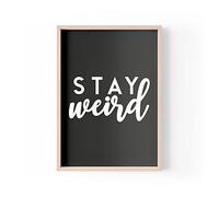 Tongue in Peach Stampa divertente con citazioni | Stampe per la casa | Stay Weird | Estetic Wall Art Family Home Citazioni Ufficio | A4 A3 A5 * Cornice non inclusa* - PBH113