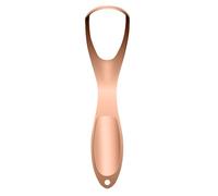 Tongue Scraper Cleaner, Oral Hygiene Tool, Stainless Steel Fan Shape, Anti-Rust Ergonomic Design, Daily Freshs Breath Use in Bathroom, 14.5x3.5cm Silver Gray Gold