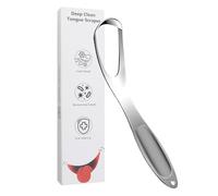 Tongue Scraper, Oral Care Cleaning Tool, Stainless Steel Material, Fan Shape Tongue Scraper Cleaner, Daily Breath Solution For Adults In Bathroom, 5.5x1 In, Silver, 1 Pack