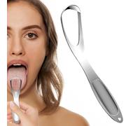 Tongue Scraper, Stainless Steel Fan Shape Tongue Cleaner, Adults Daily Hygiene Tool, Bathroom Mouth Cleaning Scraper for Breath, Health and Personal Use