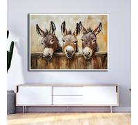 TONGYINLI Grande e grazioso dipinto su tela raffigurante un asino, divertente ritratto di animale, per soggiorno, poster per la decorazione della casa, senza cornice, 80x120 cm
