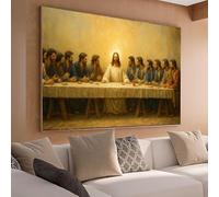 TONGYINLI L'Ultima Cena, dipinto su tela, stampe di poster biblici, decorazioni religiose, poster motivazionali (30x40 cm/cornice interna)