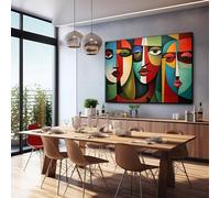 TONGYINLI Pittura a olio astratta - Poster e stampe di volti di donna colorati, quadri d'arte moderna per soggiorno, decorazioni murali per la casa (70x110 cm/senza cornice)