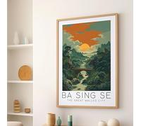 TONGYINLI Poster o stampa su tela di arte astratta, murale della Grande Città Murata, dipinto del Regno della Terra, opera d'arte di paesaggi urbani (50x70 cm/senza cornice)