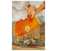 TONGYINLI Quadro su tela con pittura a olio astratta surrealista - Poster con paesaggio urbano retrò, opera d'arte estetica vintage per soggiorno (30x40 cm/senza cornice)
